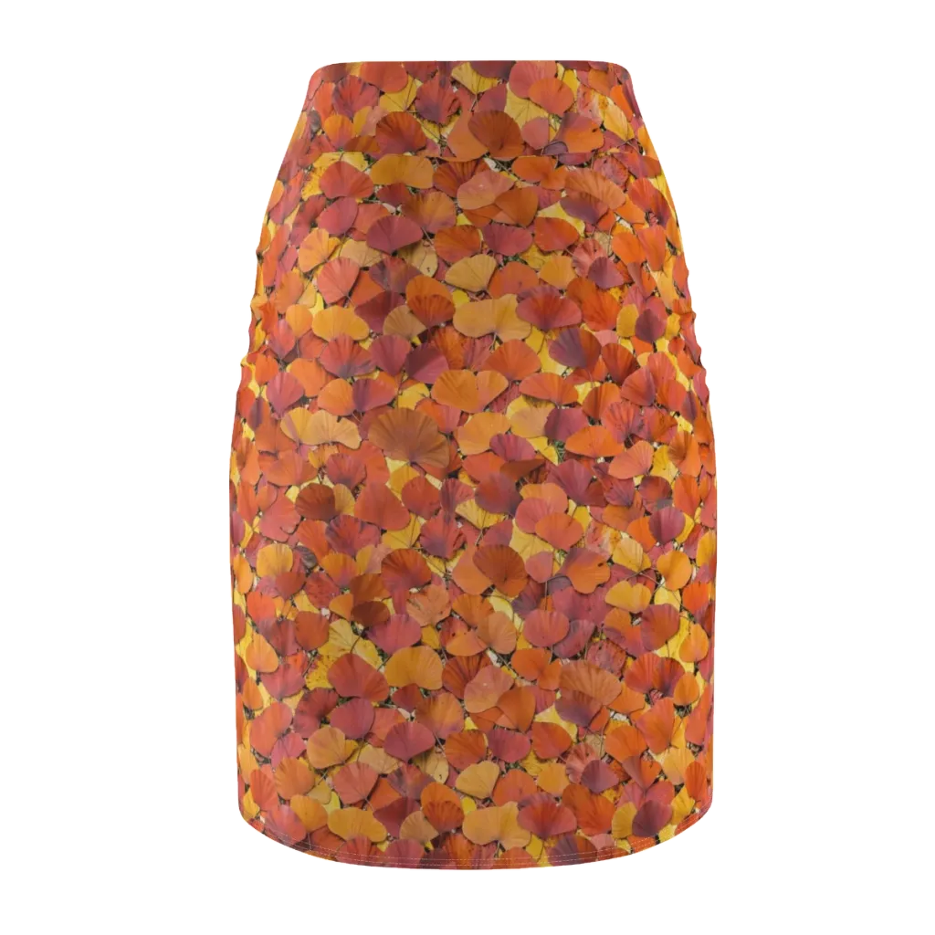 Autumn Ginkgo on Pencil Skirt — Back