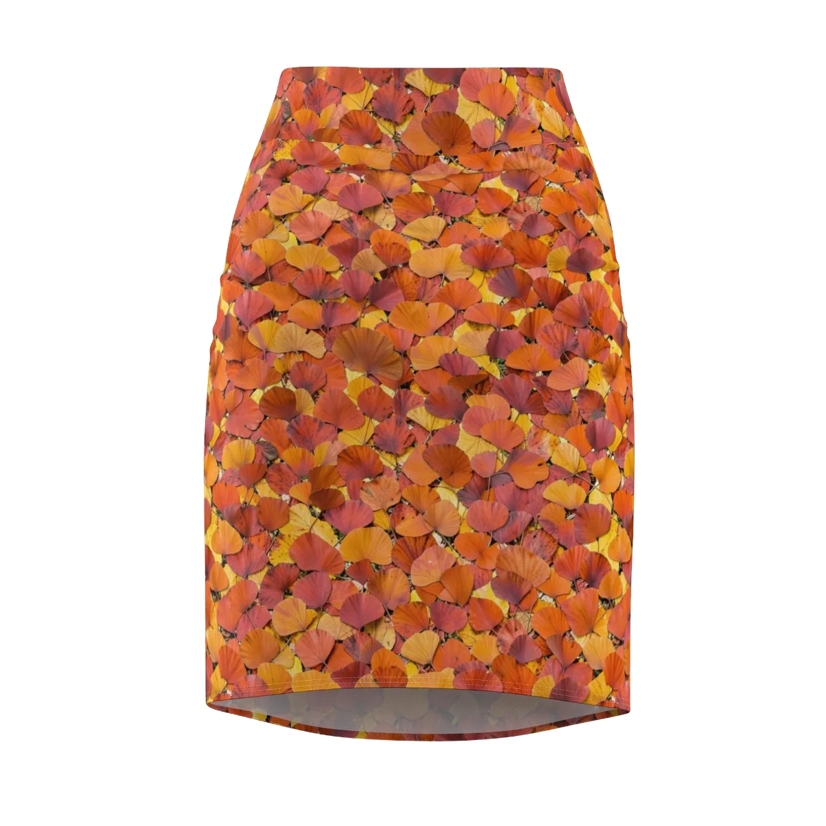 Autumn Ginkgo on Pencil Skirt — Front