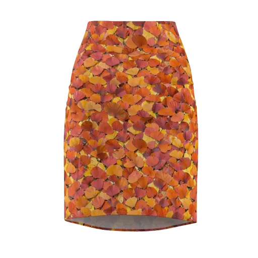 Autumn Ginkgo on a Pencil Skirt