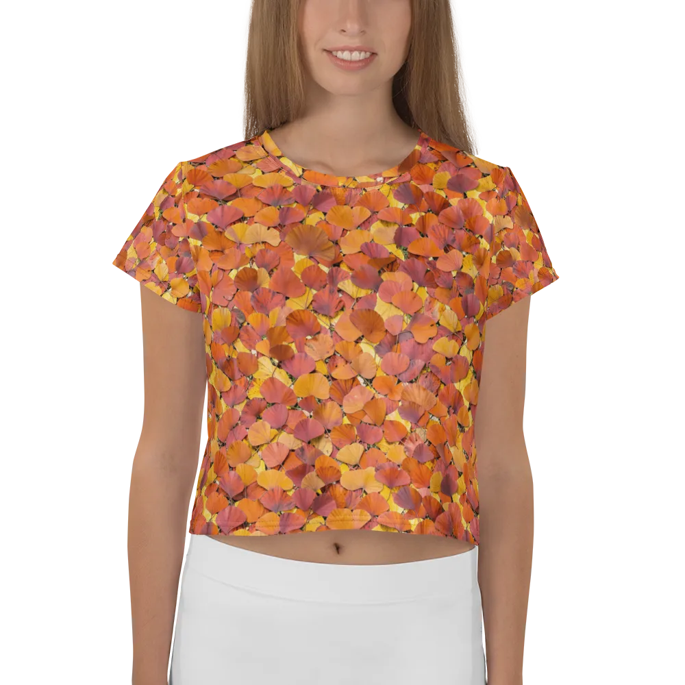 Autumn Ginkgo on Crop Tee — Front