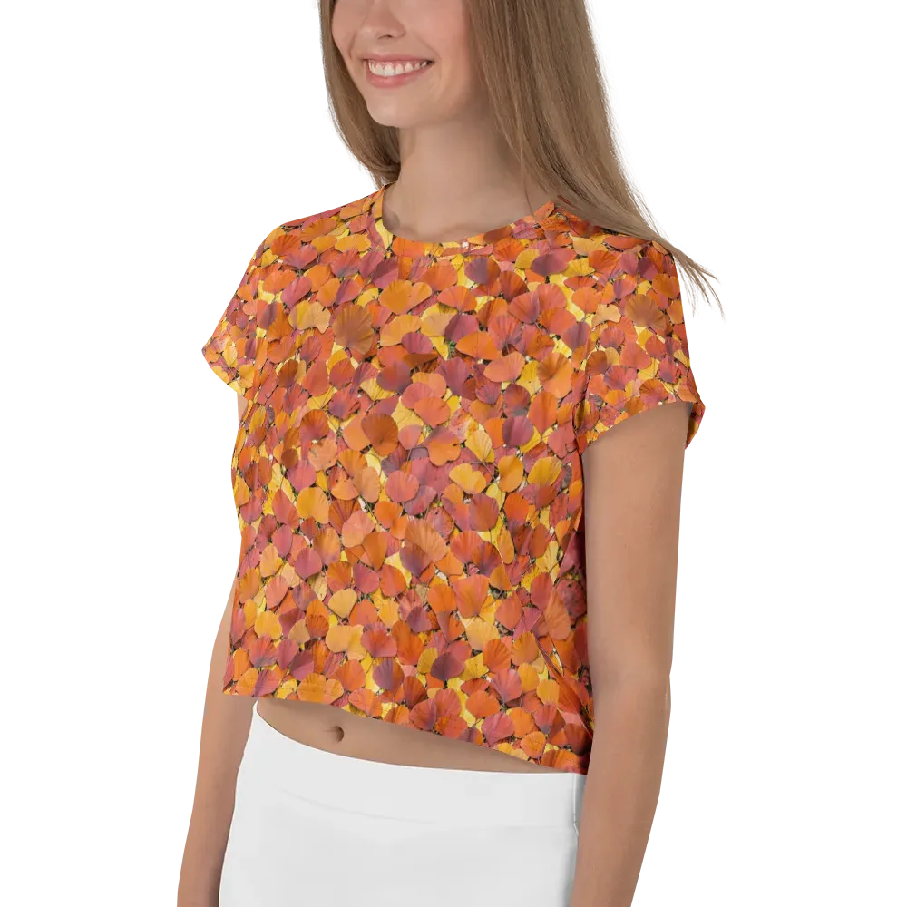 Autumn Ginkgo on Crop Tee — Left