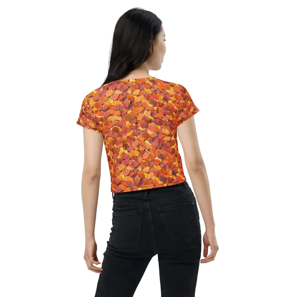 Autumn Ginkgo on Crop Tee — Back