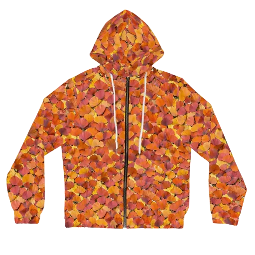 Autumn Ginkgo on a Women's Full-Zip Hoodie