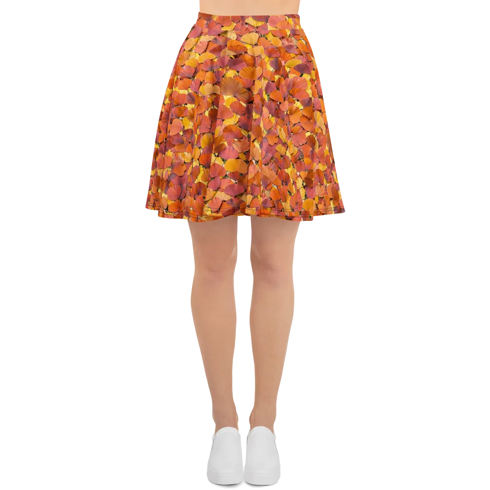Autumn Ginkgo on Skater Skirt — Front