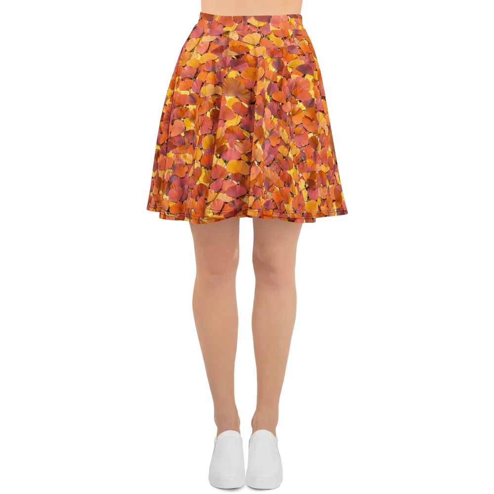 Autumn Ginkgo on Skater Skirt — Front