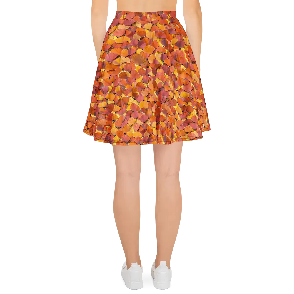 Autumn Ginkgo on Skater Skirt — Back
