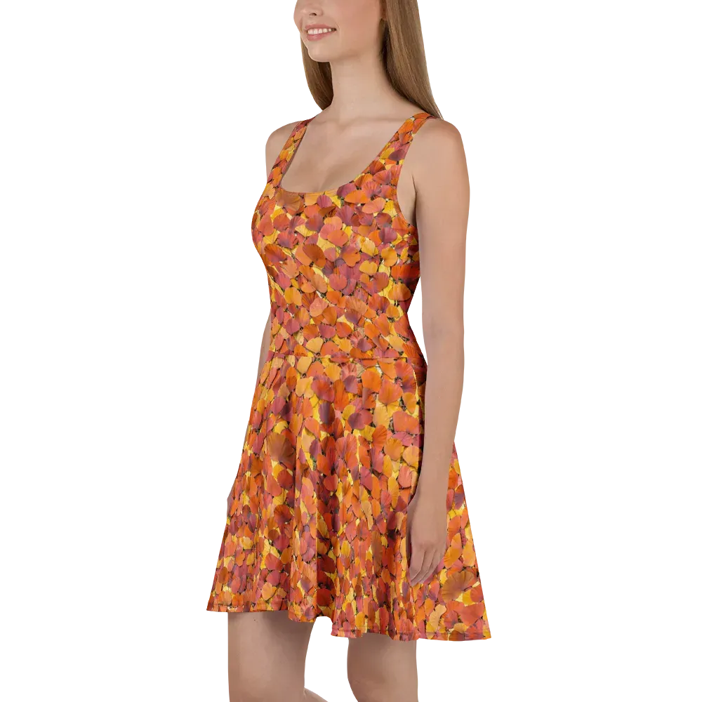 Autumn Ginkgo on Skater Dress — Left
