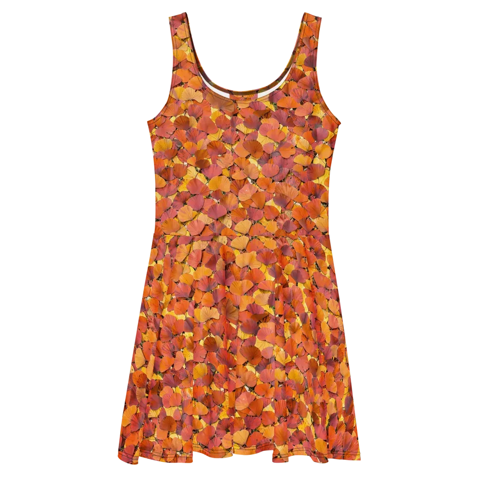 Autumn Ginkgo on Skater Dress — Front