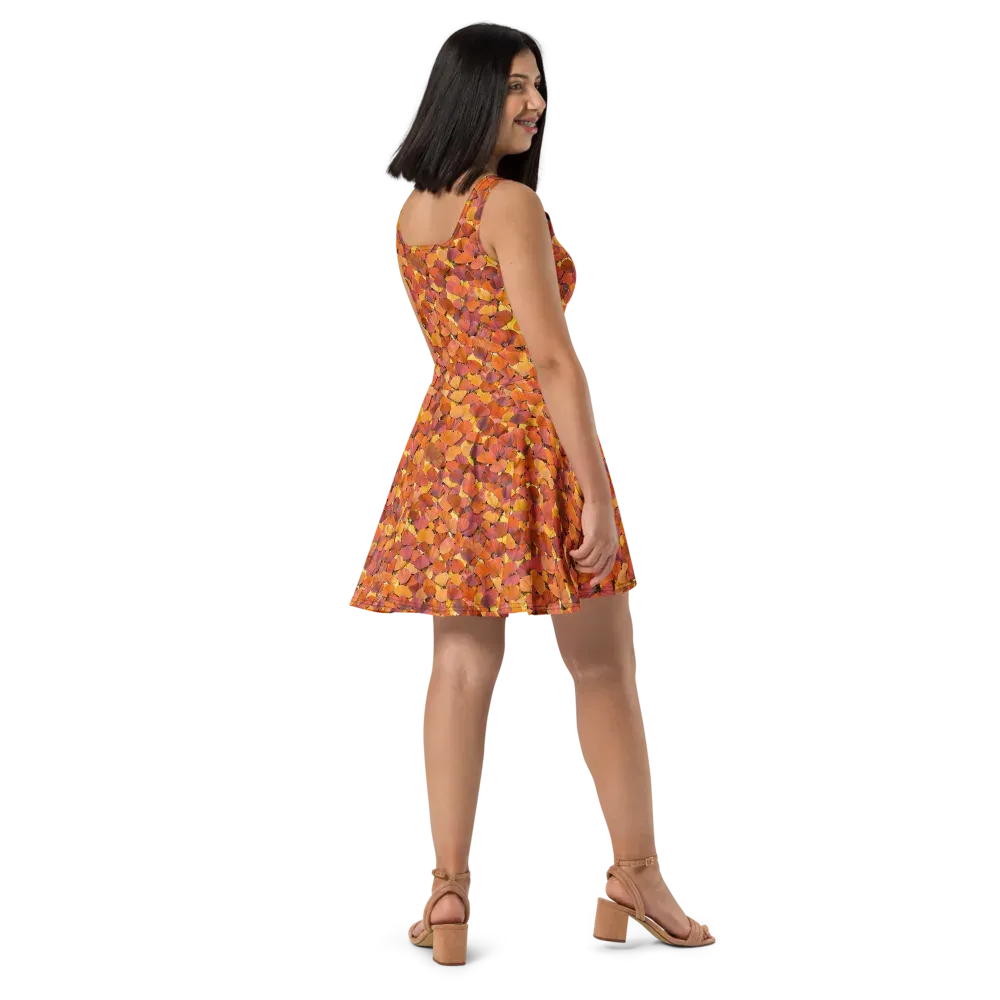 Autumn Ginkgo on Skater Dress — Right