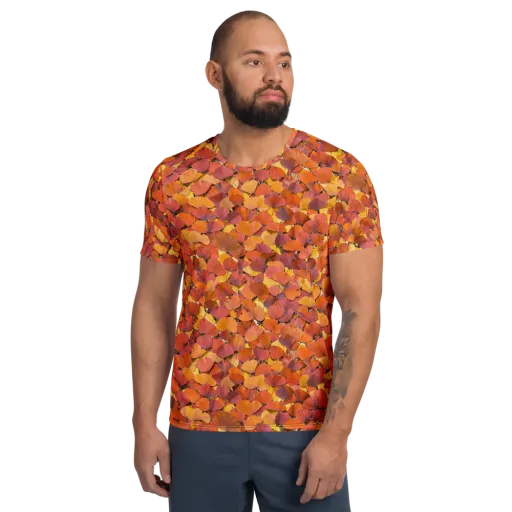 Autumn Ginkgo on a Men's Athletic T-Shirt