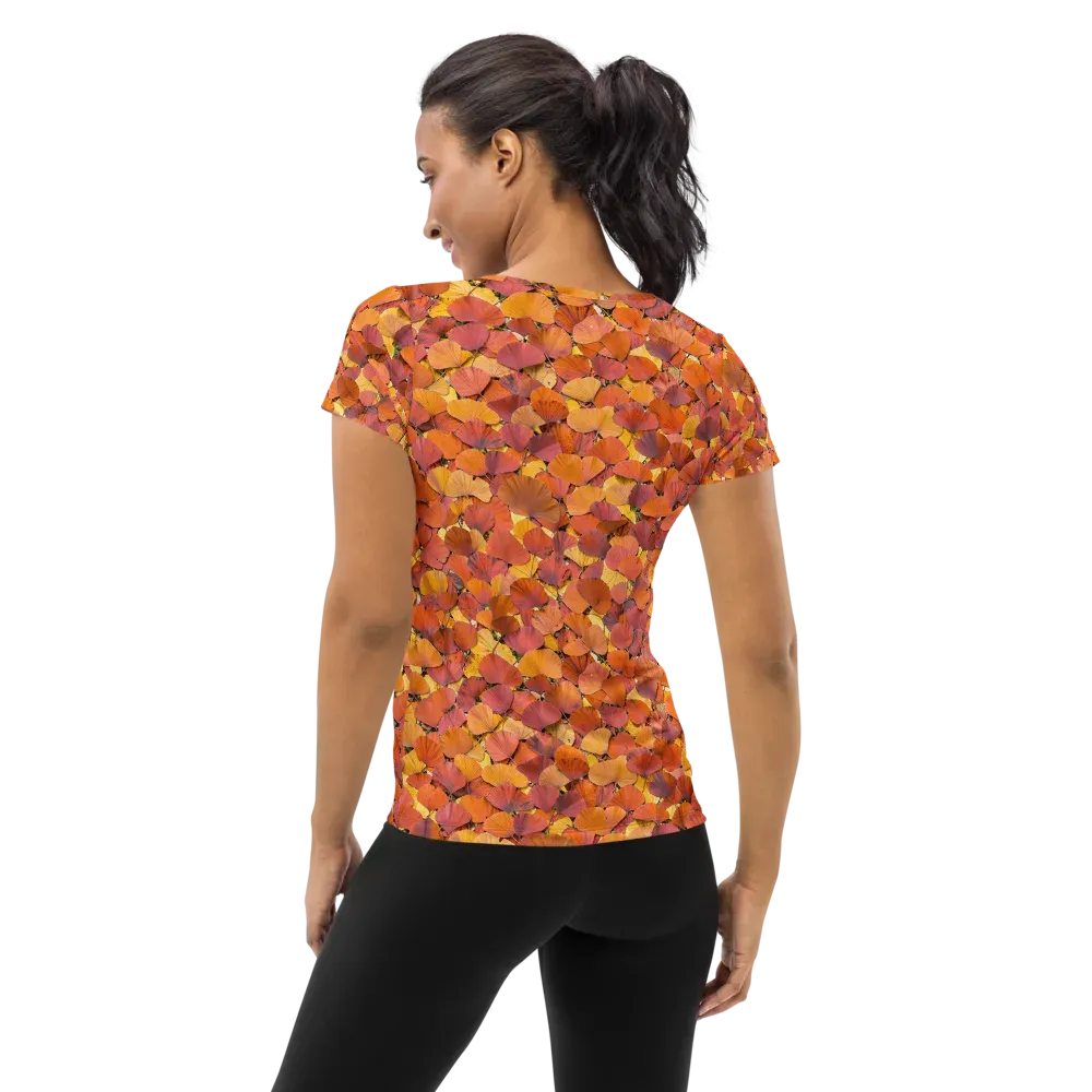 Autumn Ginkgo on Women's Athletic T-Shirt — Back