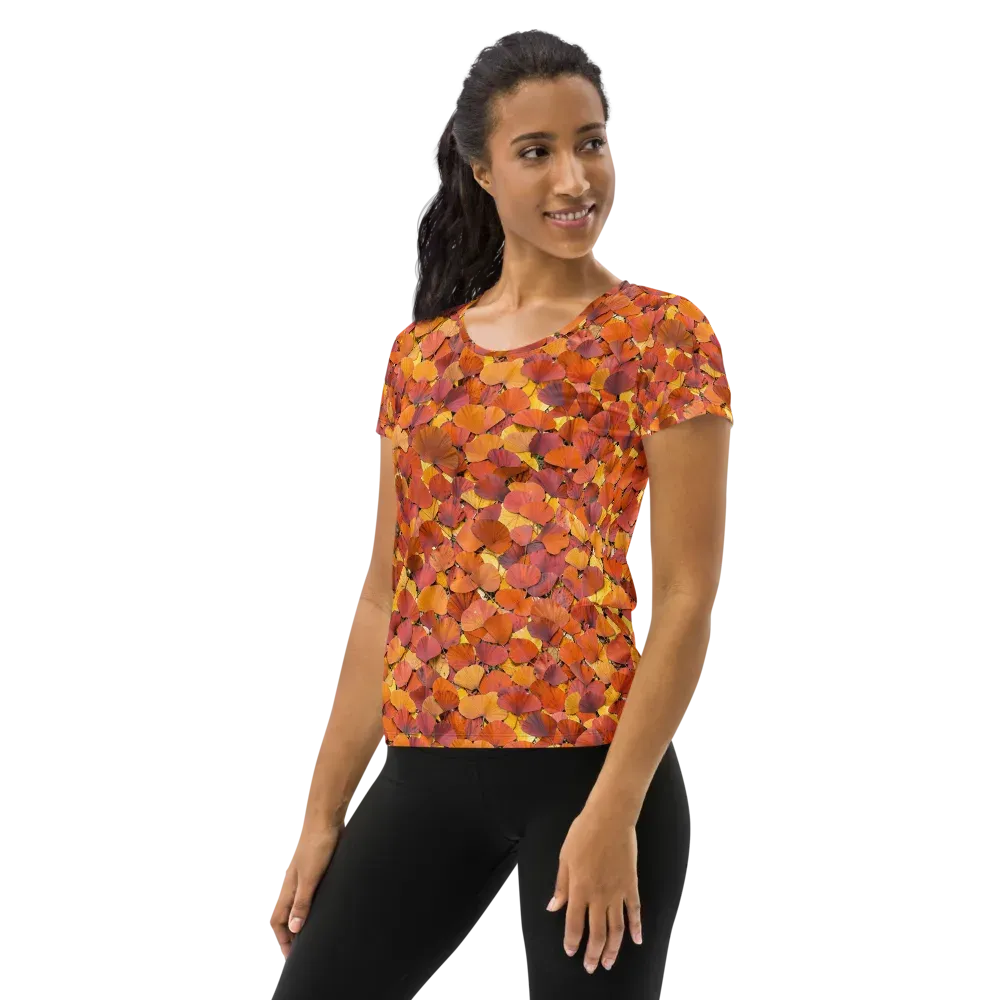Autumn Ginkgo on Women's Athletic T-Shirt — Left