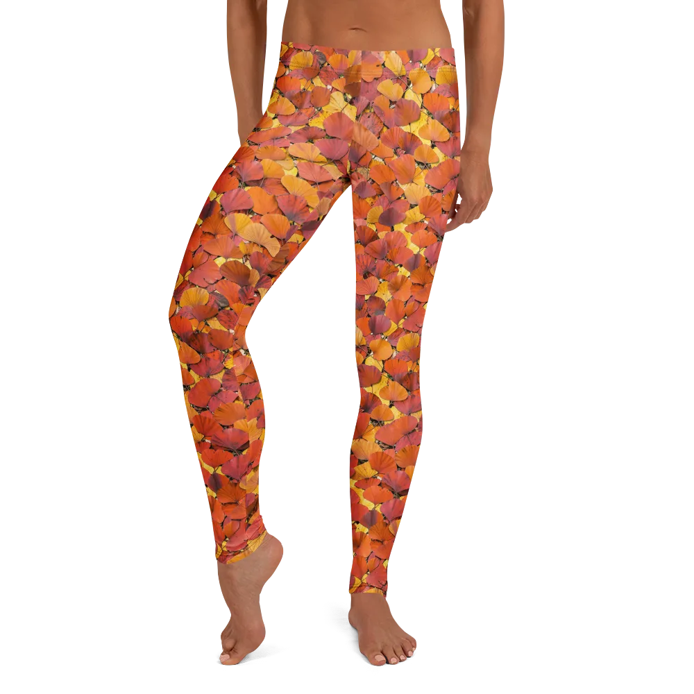 Autumn Ginkgo on Leggings — Front