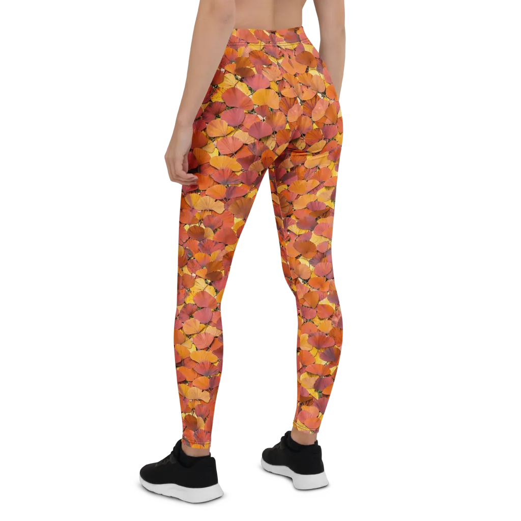 Autumn Ginkgo on Leggings — Back