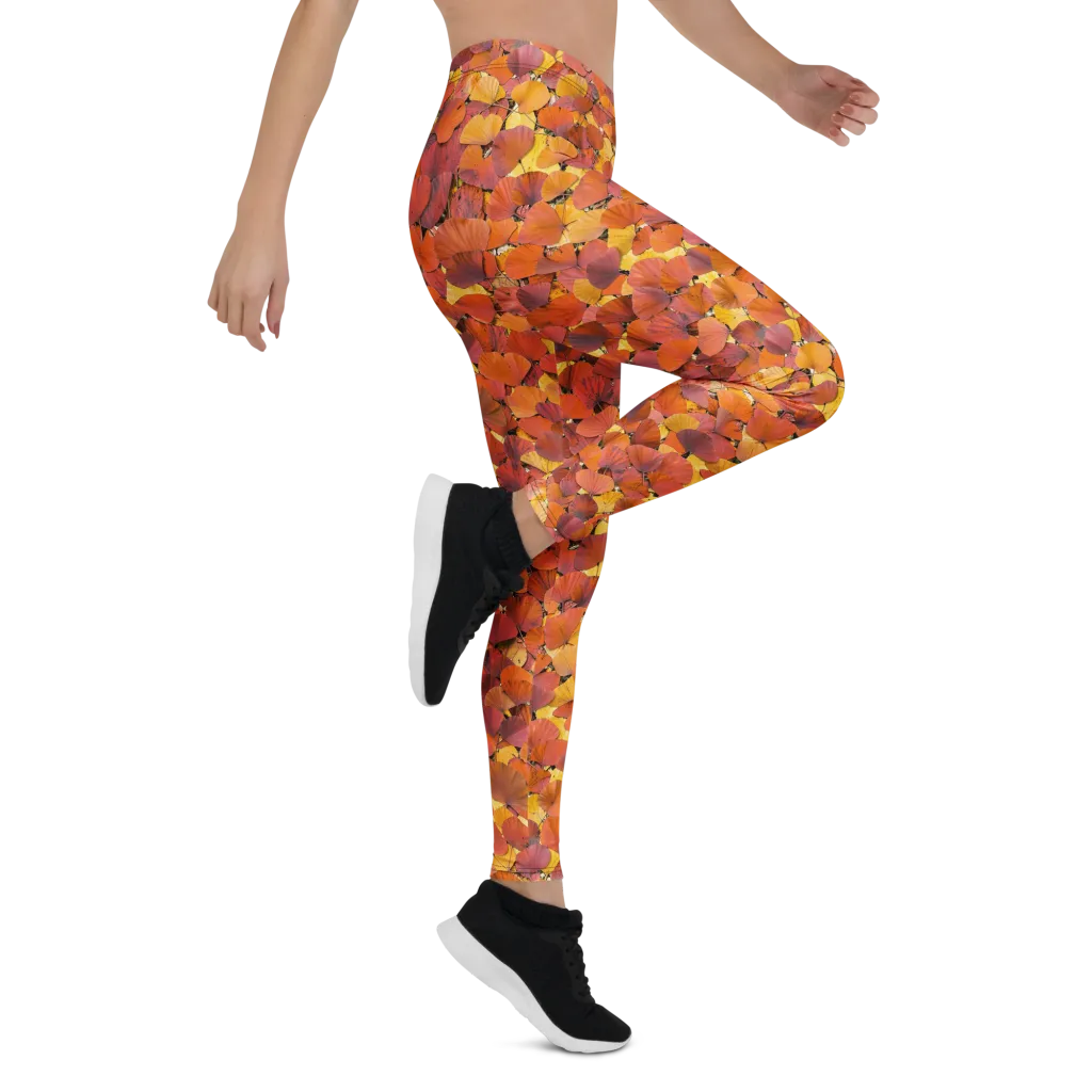 Autumn Ginkgo on Leggings — Right