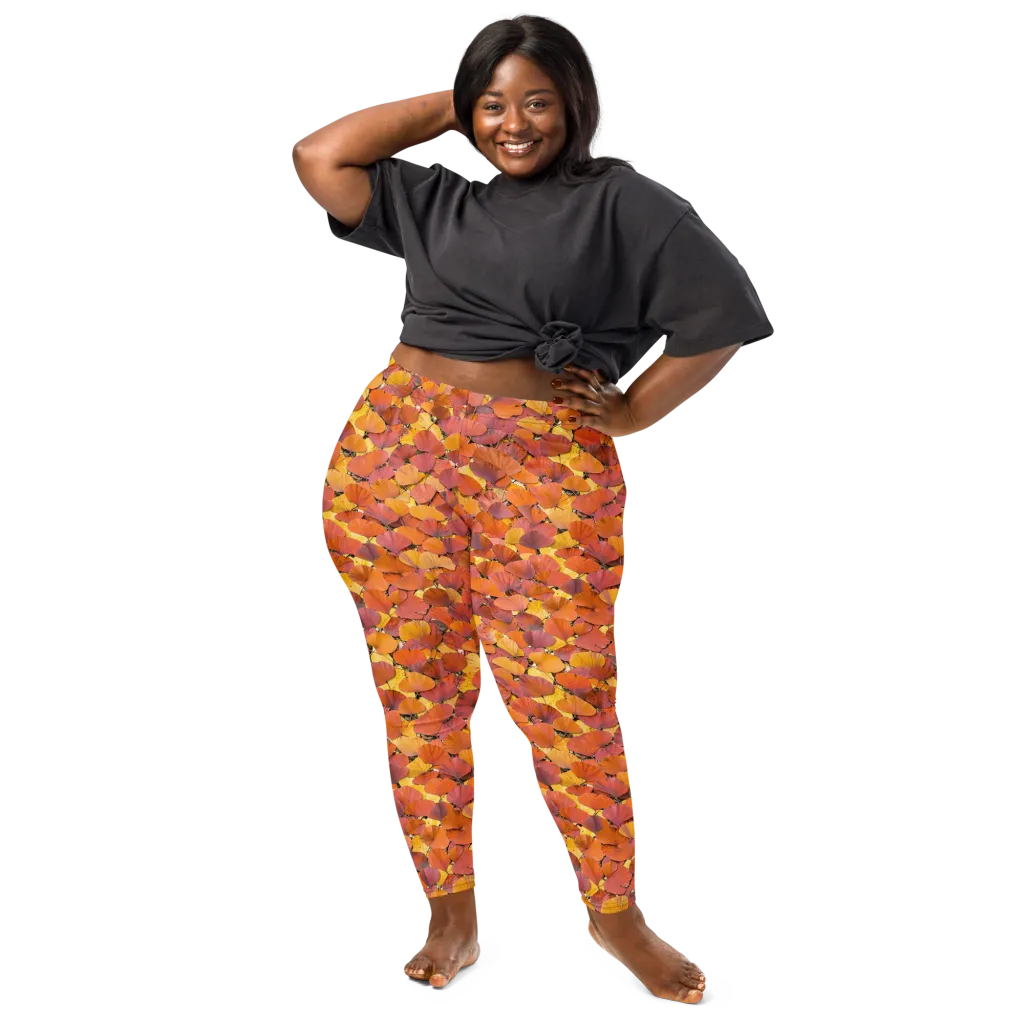 Autumn Ginkgo on Leggings — Front