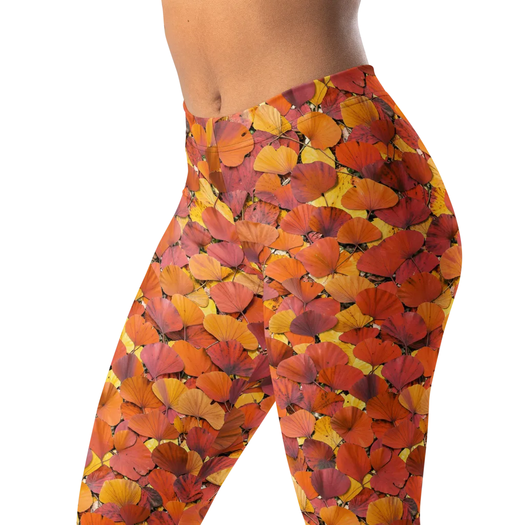 Autumn Ginkgo on Leggings — Left Front