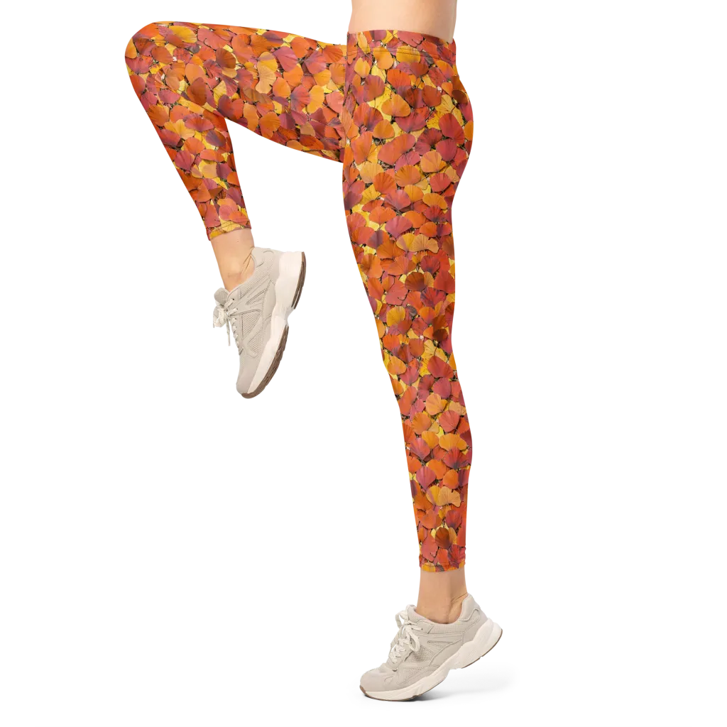 Autumn Ginkgo on Leggings — Left