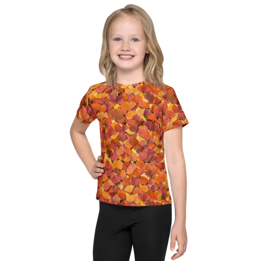 Autumn Ginkgo on a Kids Crew Neck T-Shirt