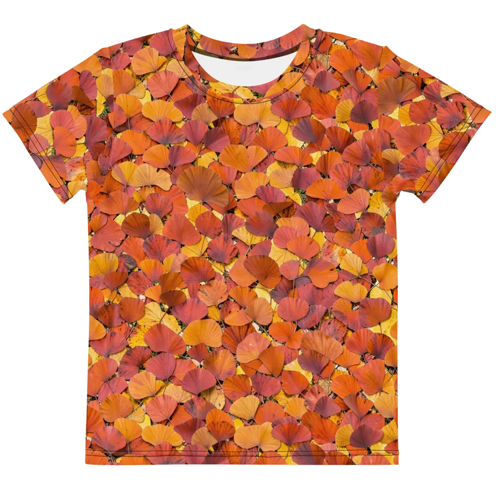 Autumn Ginkgo on Kids Crew Neck T-Shirt — Front