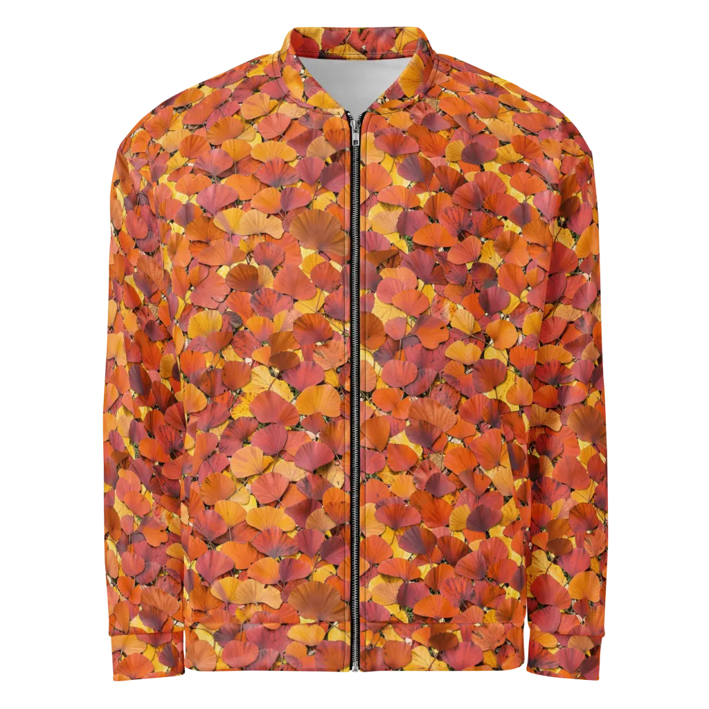 Autumn Ginkgo on Bomber Jacket — Front