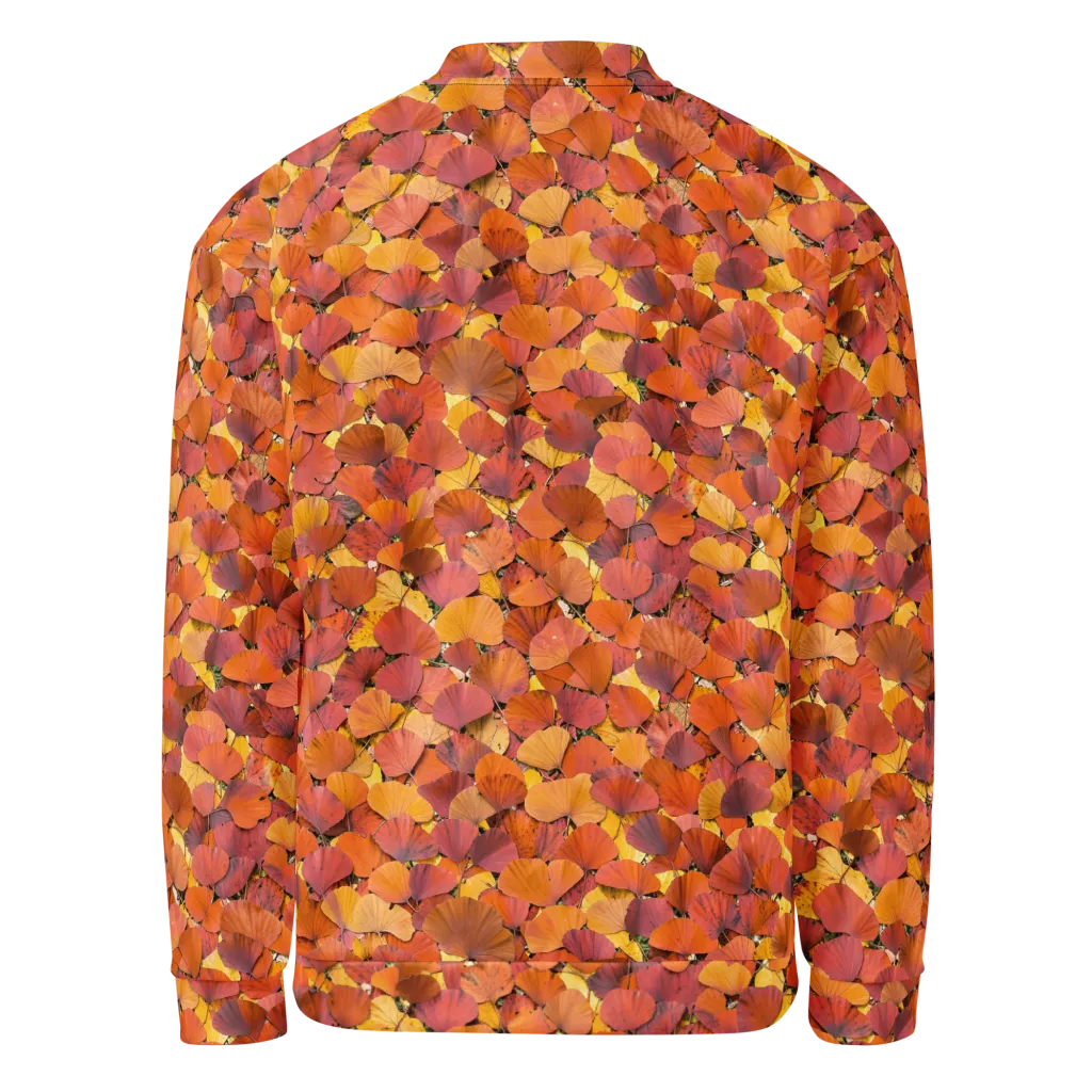 Autumn Ginkgo on Bomber Jacket — Back