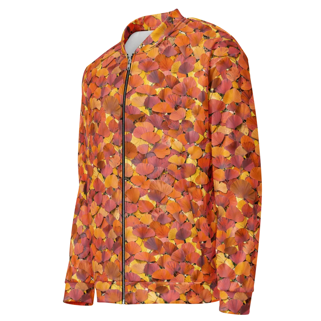 Autumn Ginkgo on Bomber Jacket — Left Front