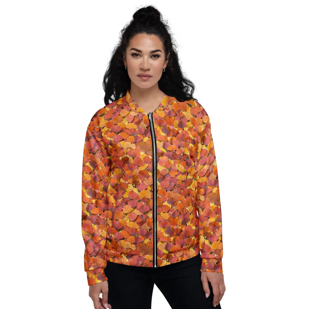 Autumn Ginkgo on Bomber Jacket — Front
