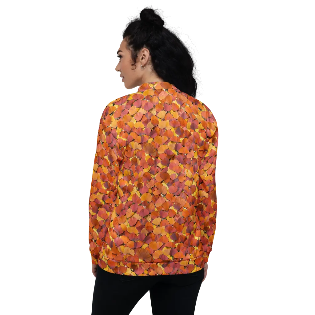 Autumn Ginkgo on Bomber Jacket — Back