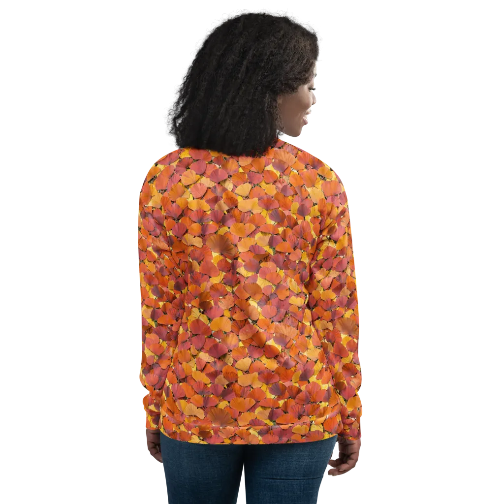 Autumn Ginkgo on Bomber Jacket — Back