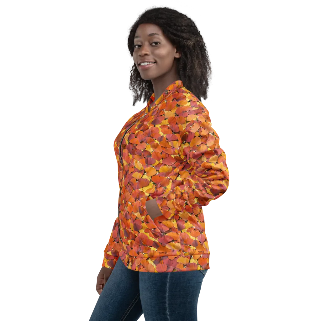 Autumn Ginkgo on Bomber Jacket — Left