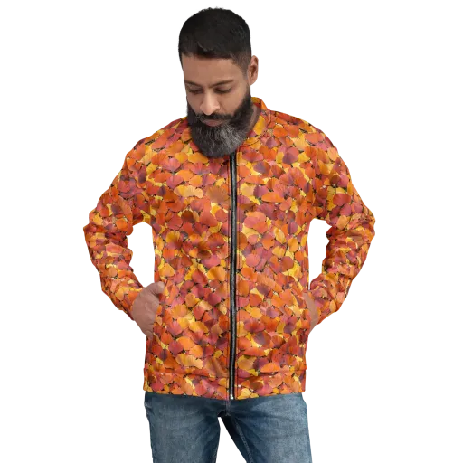 Autumn Ginkgo on a Bomber Jacket