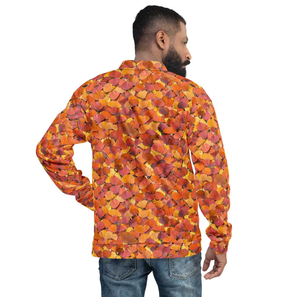 Autumn Ginkgo on Bomber Jacket — Back