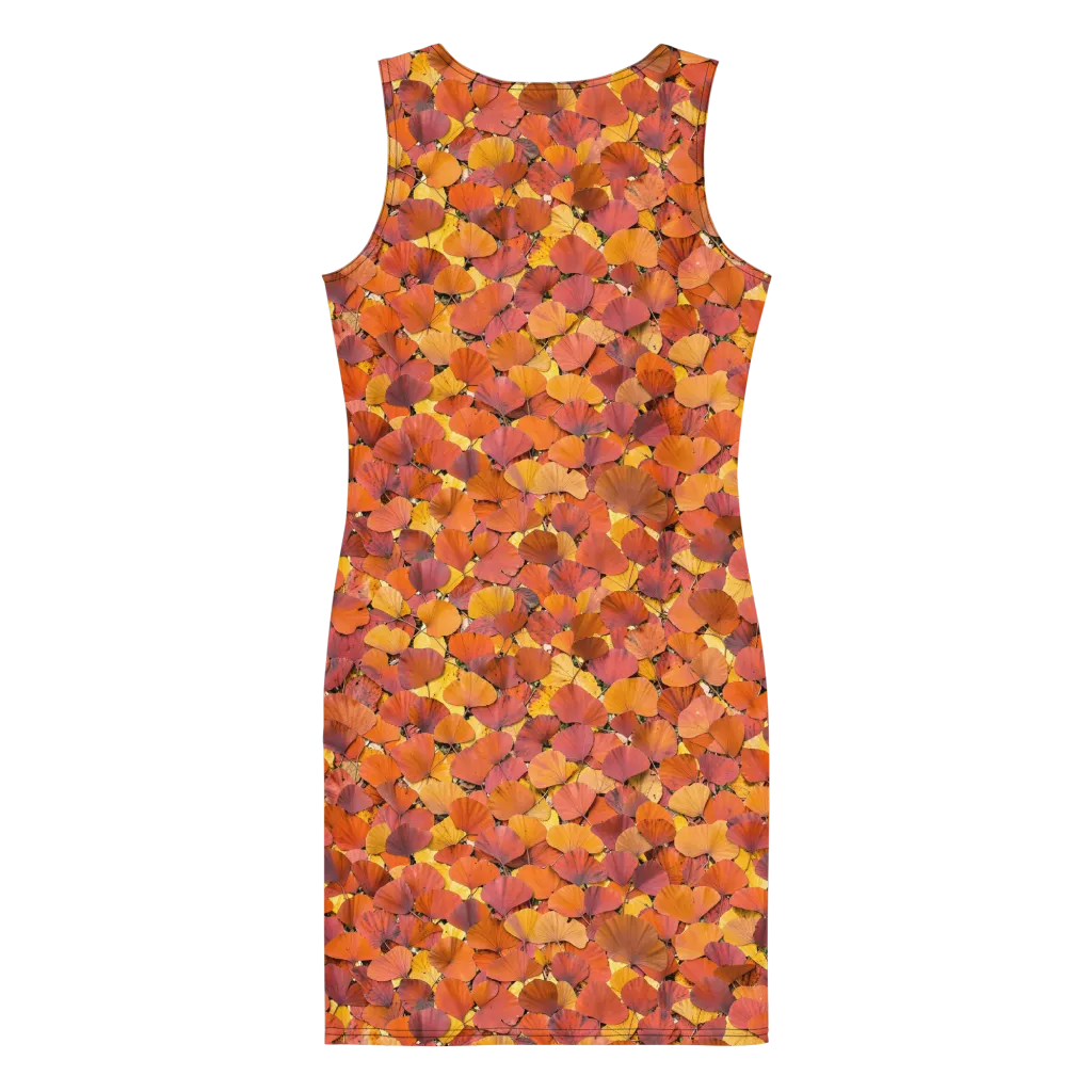 Autumn Ginkgo on Bodycon Dress — Back