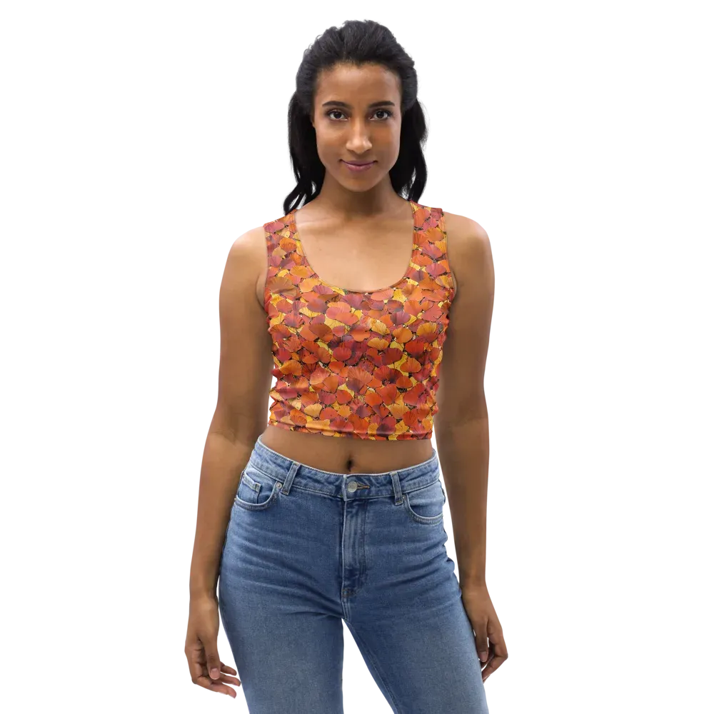 Autumn Ginkgo on Crop Top — Front
