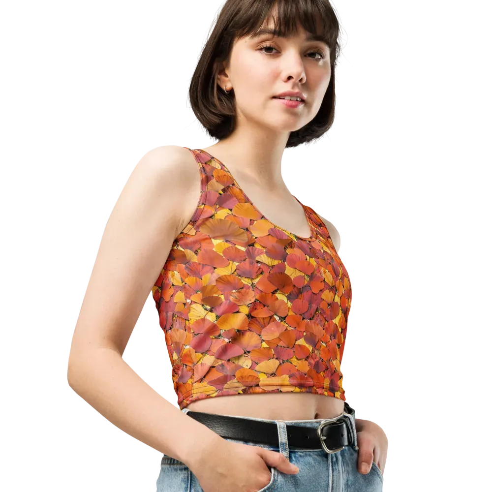 Autumn Ginkgo on Crop Top — Right Front