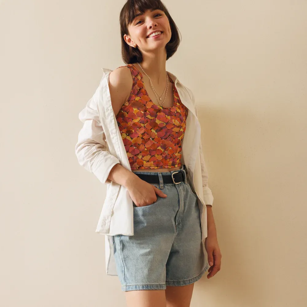 Autumn Ginkgo on Crop Top — Front