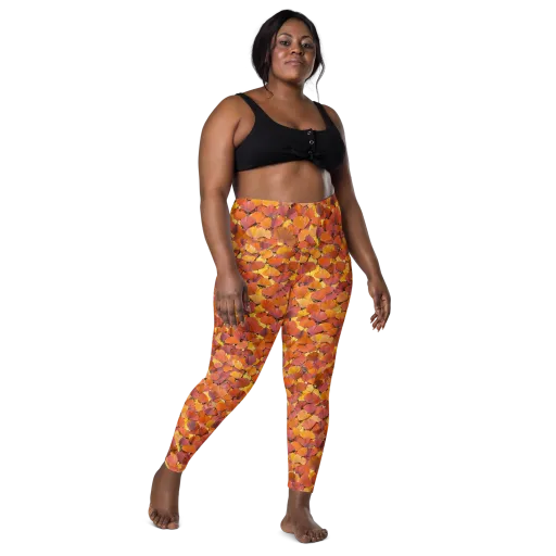 Autumn Ginkgo on a Leggings with Pockets