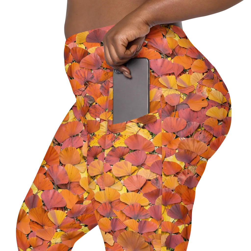Autumn Ginkgo on Leggings with Pockets — Product details 2