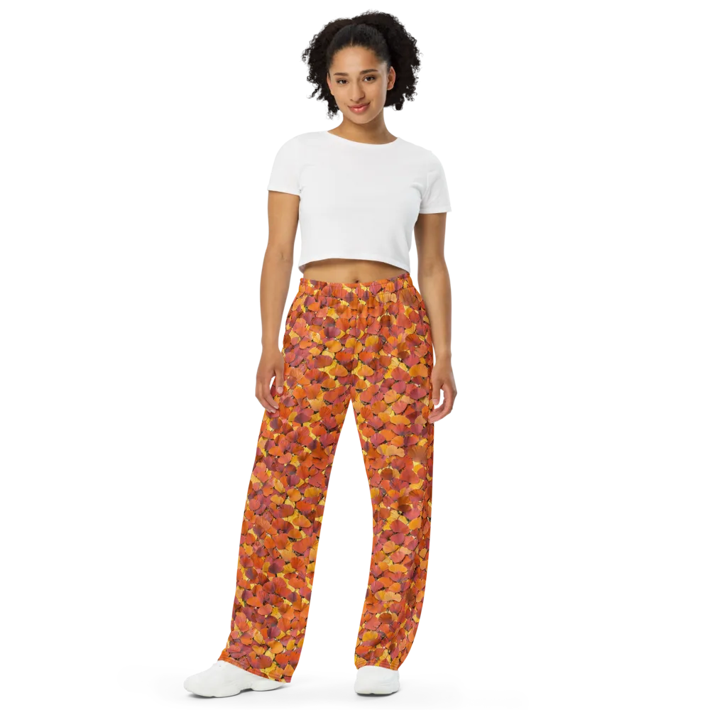 Autumn Ginkgo on Wide-Leg Pants — Front