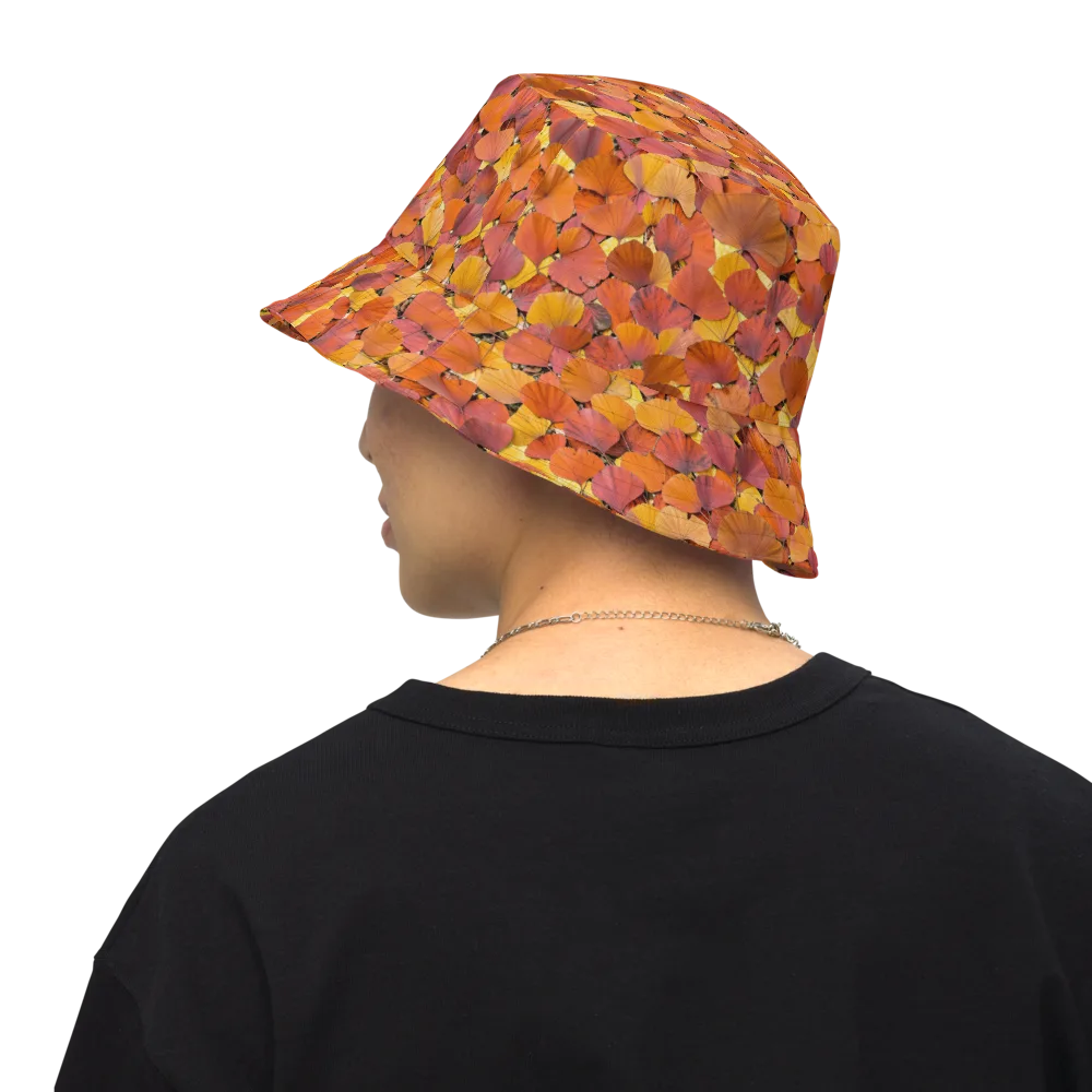 Autumn Ginkgo on Reversible Bucket Hat — Back Inside