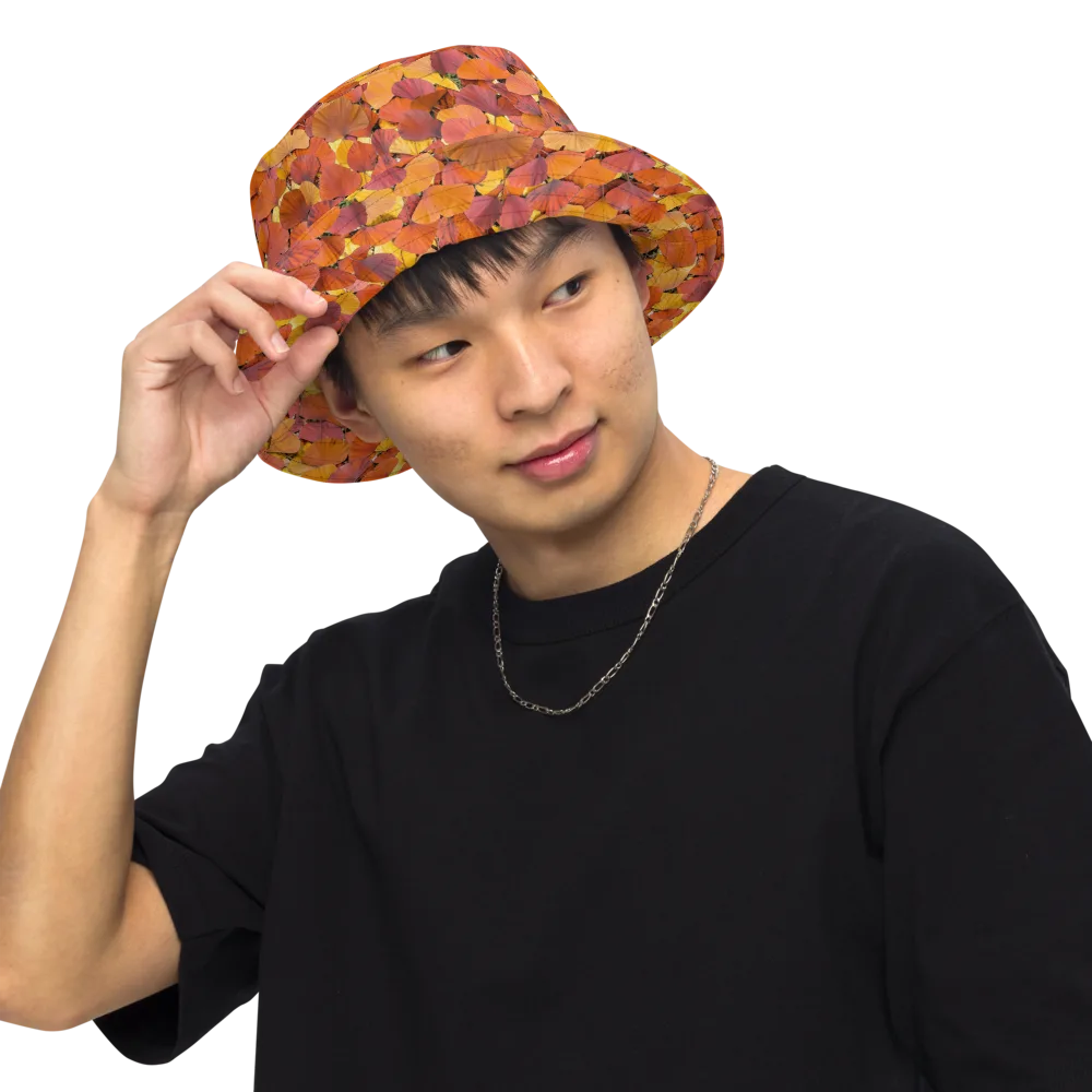 Autumn Ginkgo on Reversible Bucket Hat — Front Inside