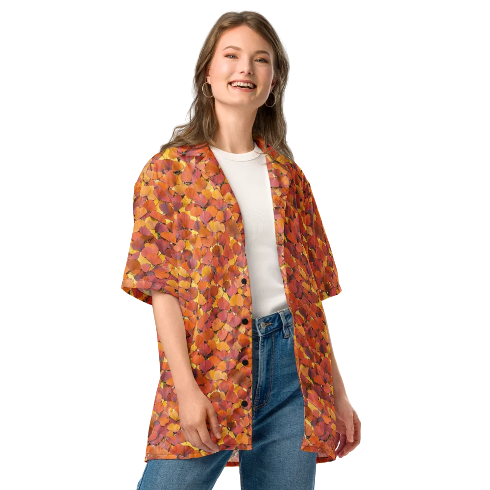 Autumn Ginkgo on Button Shirt — Front