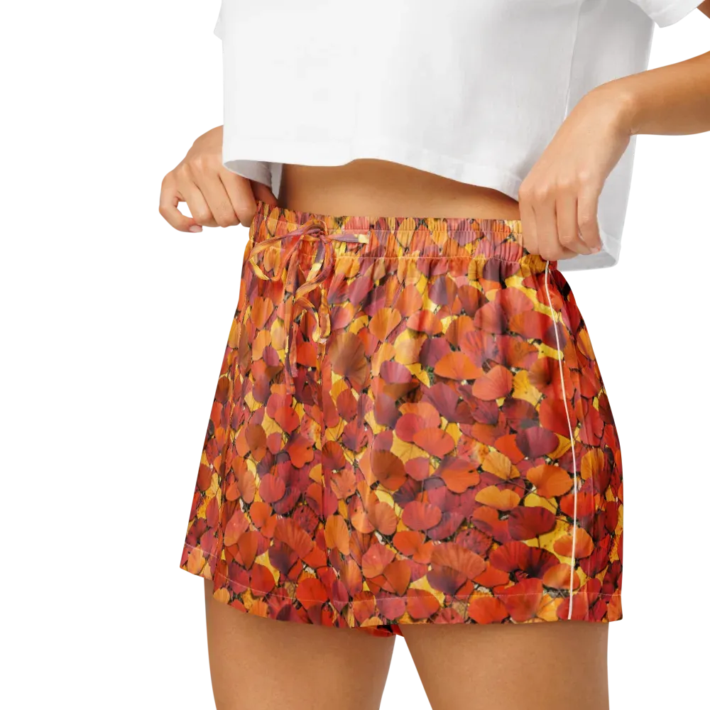 Autumn Ginkgo on Women's Pajama Shorts — Left