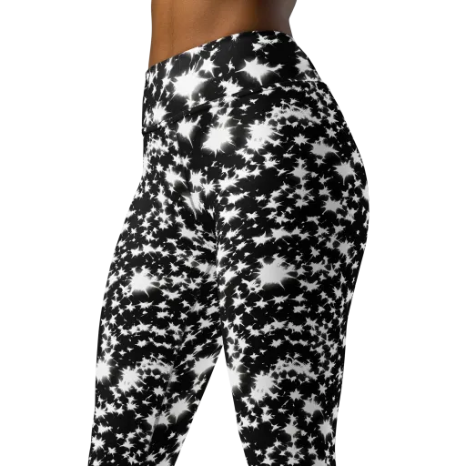Black Starburst on a Yoga Leggings
