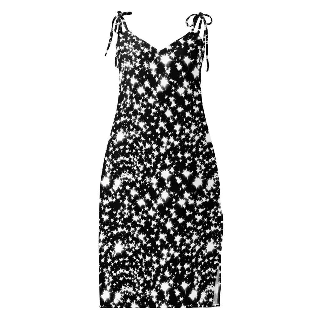 Black Starburst on Slip Dress — Front