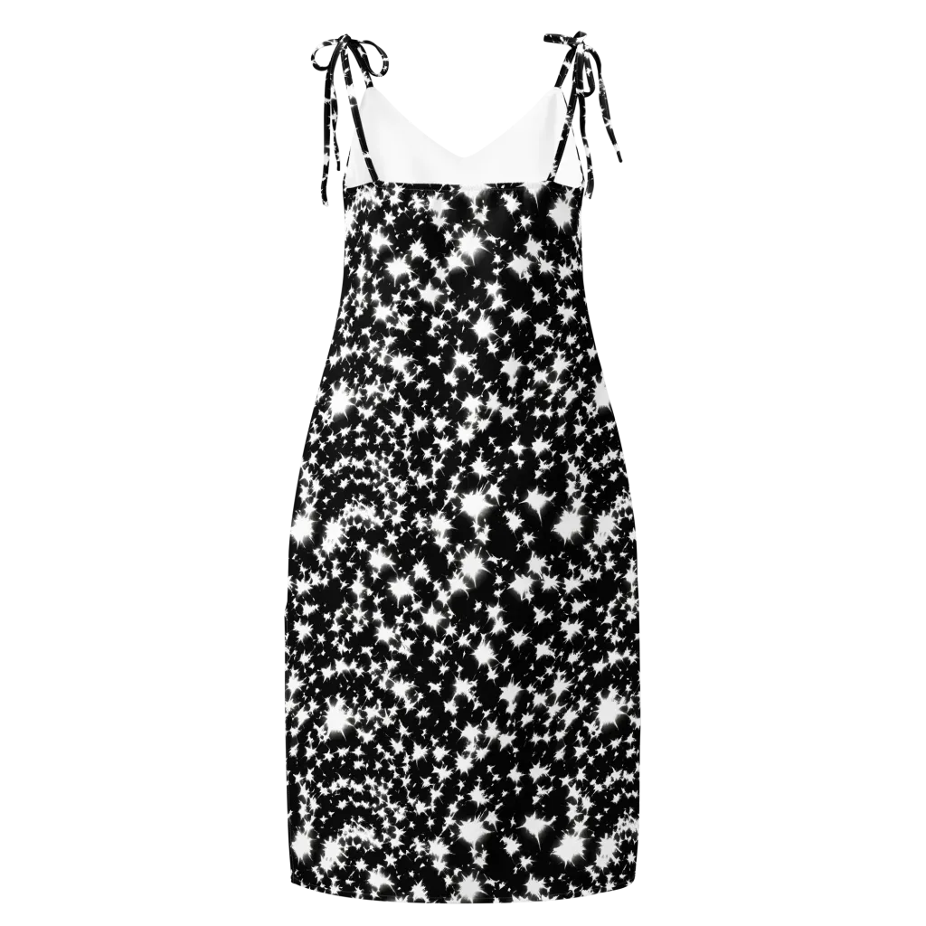 Black Starburst on Slip Dress — Back