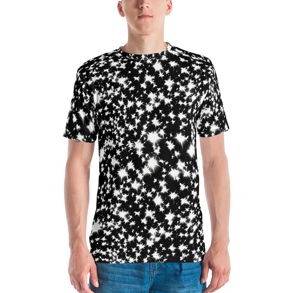 Black Starburst on Men's Crew Neck T-Shirt — Front