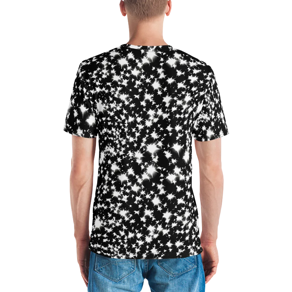 Black Starburst on Men's Crew Neck T-Shirt — Back