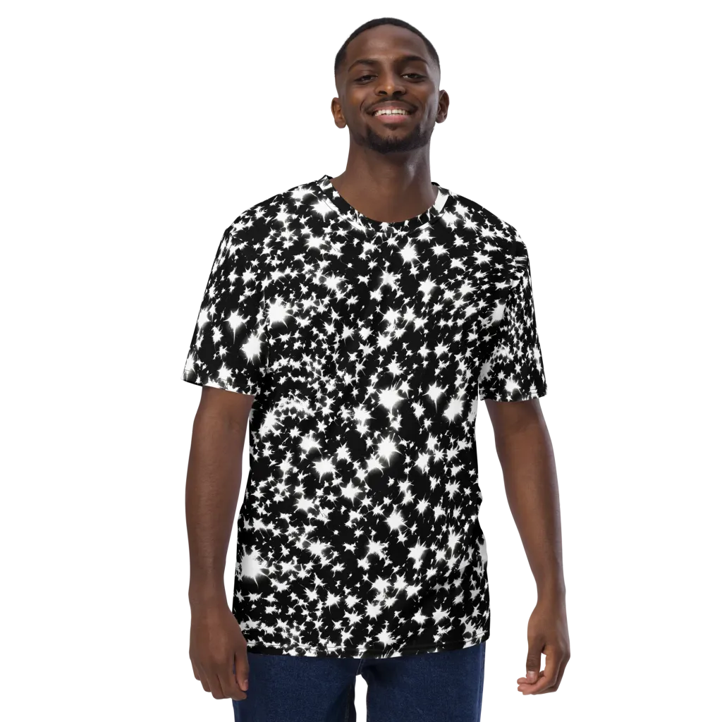 Black Starburst on Men's Crew Neck T-Shirt — Front